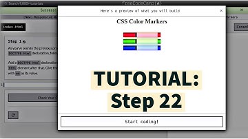 freeCodeCamp | Learn CSS color markers: step 22