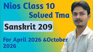 Nios Class 10 Sanskrit Solved TMA 2025-26|Nios Solved Assignment 2025-26|NIOS