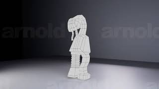 Stray Wire (Creature) LowPoly Wireframe