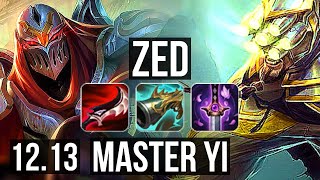 ZED vs MASTER YI (JNG) | Penta, 1000+ games, Legendary, 27/5/3 | KR Master | 12.13