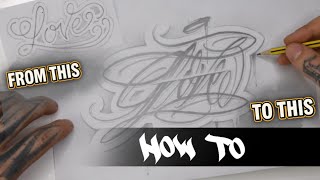HOW TO DO LETTERING | FULL PROCESS | LOVE SCRIPT LETTERING GUIDE | FROM ROUGH TO REFINED | JJ INK
