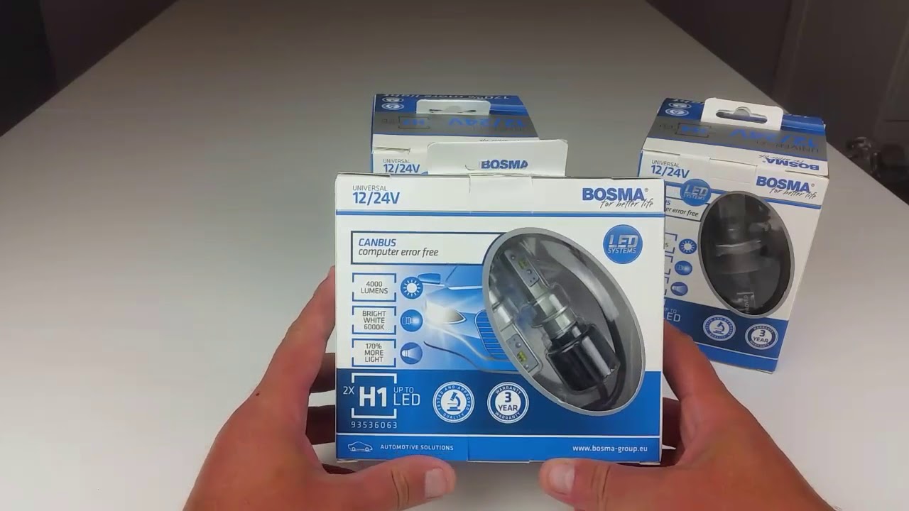 Лампи світлодіодні комплект BOSMA H1 12&#x2F;24V 6000К (2 шт.) Bosma 6063