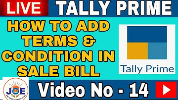 How To Add Terms and Conditions in Sale Bill in Tally Prime 📚