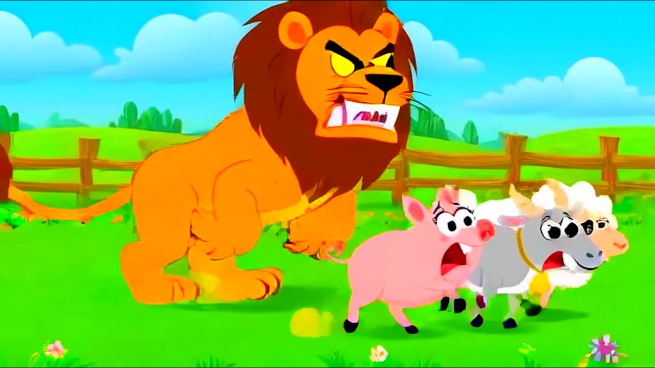 Farm Animals Lion Chase Runnn!  Super Simple Song Effects - Sponsored by Klasky Csupo 2001 Effects