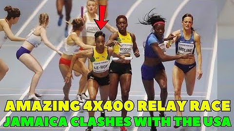 🚨OMG🚨 BREATHTAKING🔥 4X400M RELAY BATTLE BETWEEN JAMAICA🇯🇲 & THE USA 🇺🇸 | FANS LEFT AMAZED.