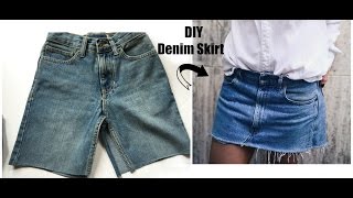 Simple 5 minute tutorial by trashtocouture on how to make basic jeans
into a trendy denim skirt. believe it or not pre- pinterest days we
use to...