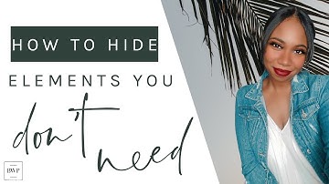 How To Hide Elements You Don