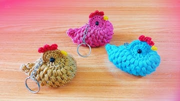 مشروع مربح /ميدالية مفاتيح كروشيه على شكل دجاجة 🐔 سهلة وسريعة للمبتدئين/ Crochet Chicken Keychain
