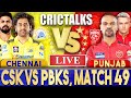 Live csk vs pbks match 49 chennai  ipl live scores  commentary  ipl 2024  3 ov  crictalks