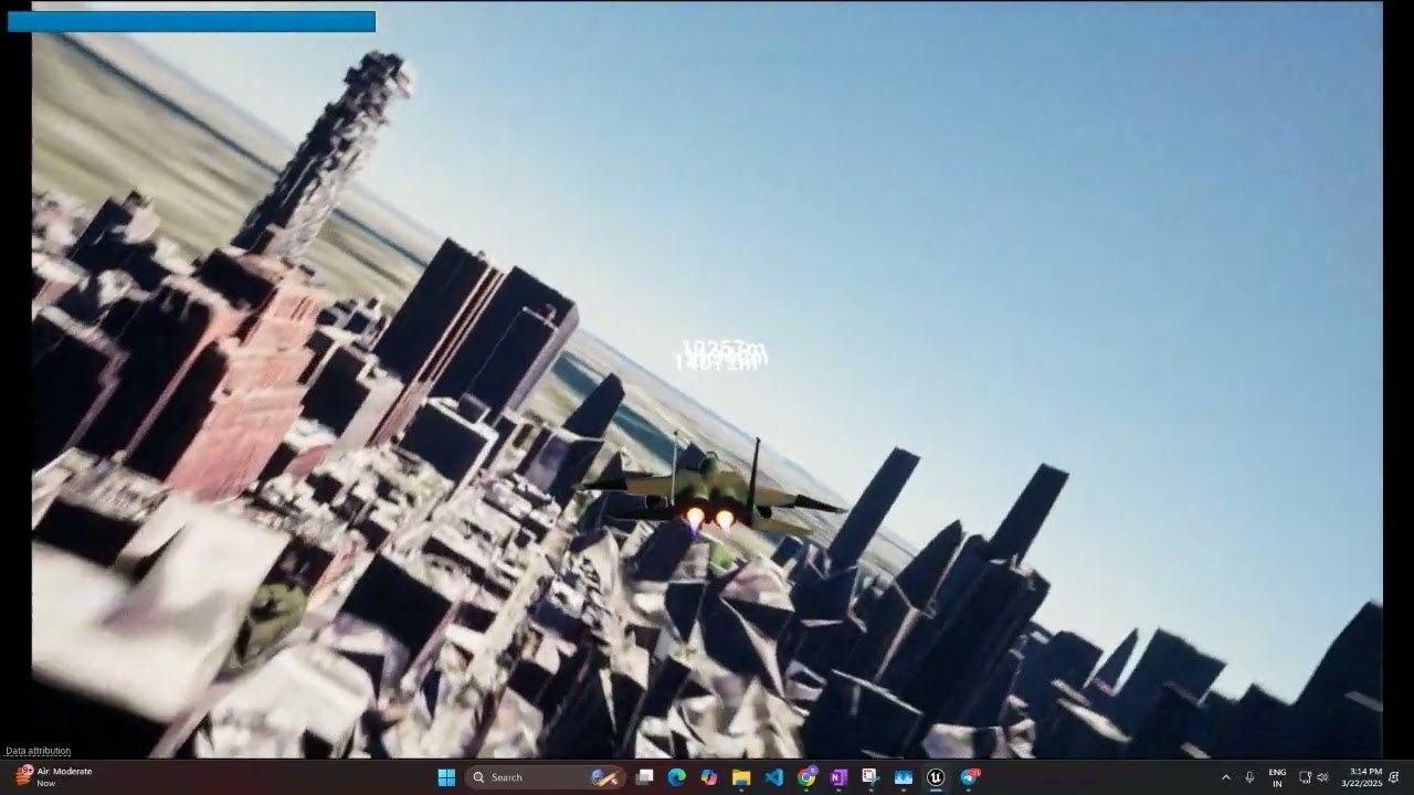 🌍 Flight Simulator Demo | Cesium + Unreal Engine 5 | Checkpoints & Missile Launching