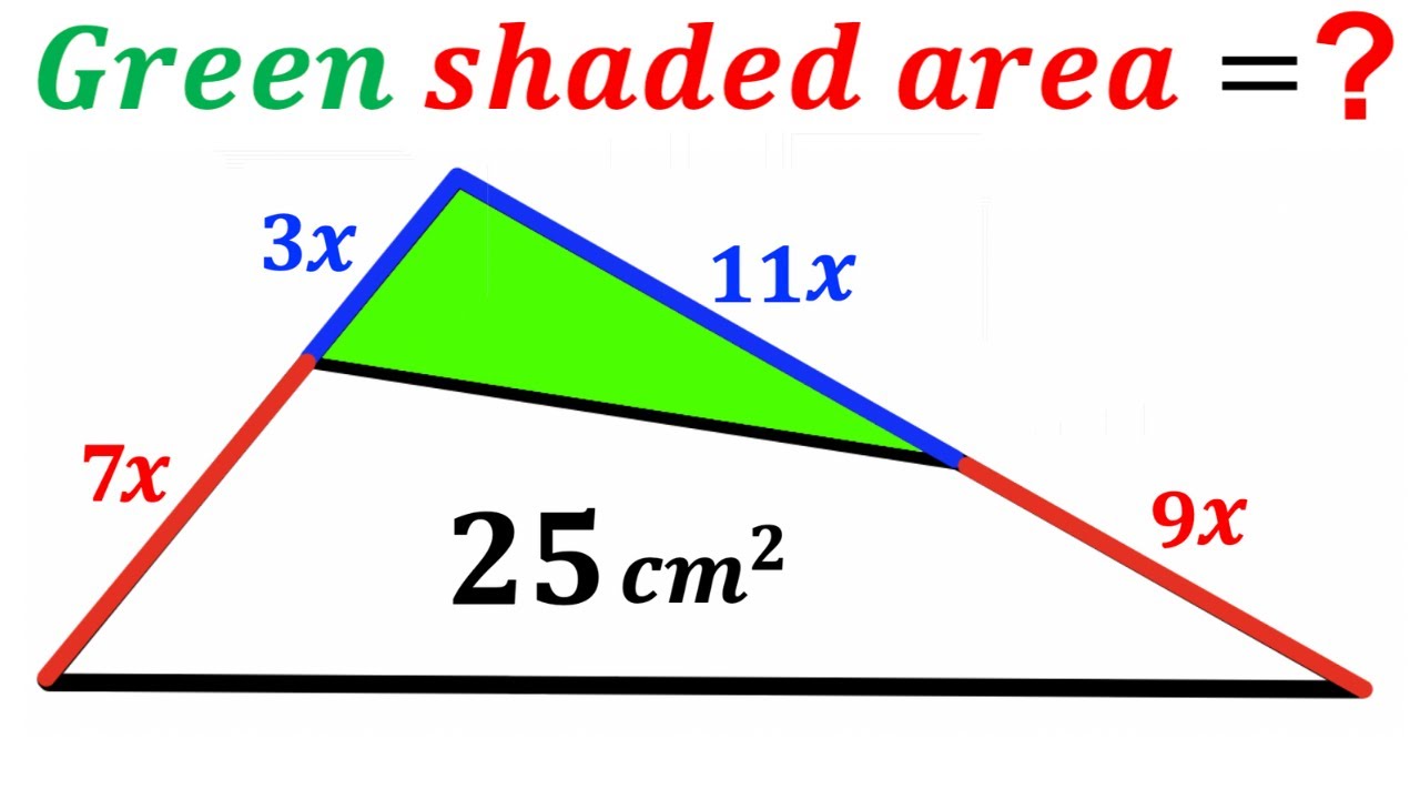 Can you find area of the Green shaded Triangle? | (Quadrilateral) | #math #maths | #geometry