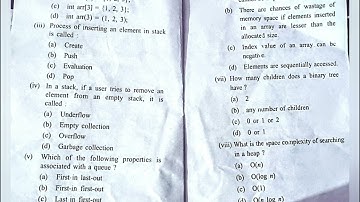 #M. Sc.(Semester II)# Barkatullah University# paper#Data Structure and Algorithm#