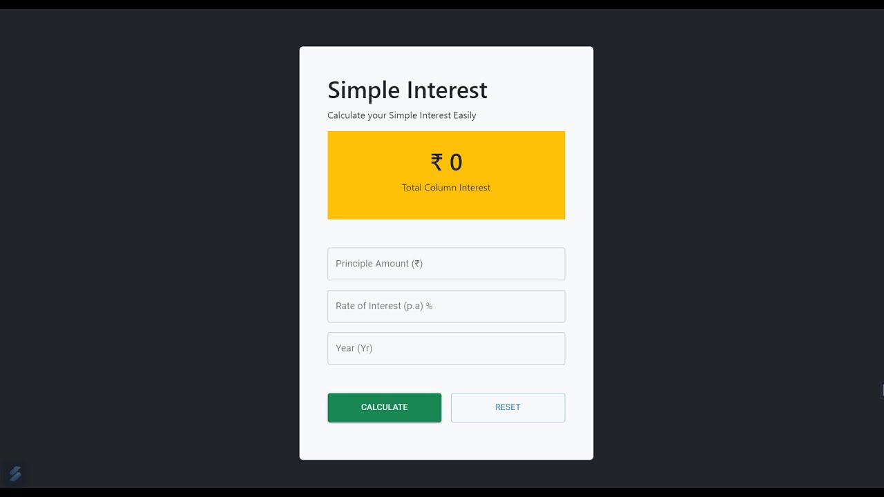 Simple Interest App Created using React JS - YouTube