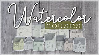 Pintando CASITAS con ACUARELA 🏡 Watercolor HOUSES [Dibujos fáciles con acuarelas]