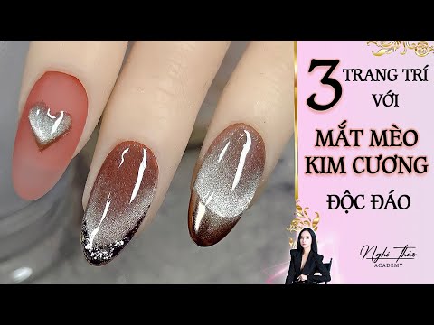 Video 3 trang trí với mắt mèo kim cương nail độc đáo - youtube