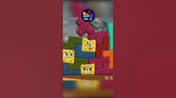 SPONGE TETRIS #shorts  #blender #tetris #puzzle #spongebob #satisfying #テトリス #тетрис #animation