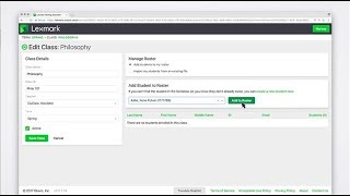 Lexmark Testing Assistant—Adding a student to the roster