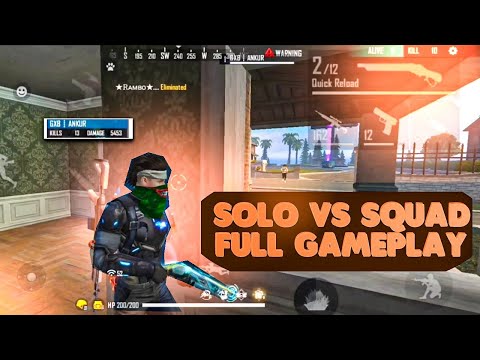 Solo Vs Squad Full Gameplay 13 Kill Booyah || COGNITO AKM