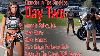 Thunder In The Smokies biker rally | Day 2 in Maggie Valley, NC | BBQ Review  | Butts On The Creek