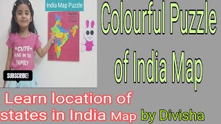 Colourful India map puzzle#learnIndiaMapbyDivisha#puzzlemap#mapofindia#statesofindia#indiamap screenshot 5