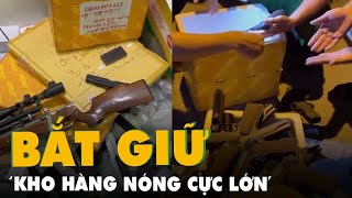 Cảnh sát hình sự bắt kho 'hàng nóng cực lớn', lô súng hơn 30 khẩu, 2.000 dao tự chế