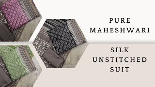Pure Maheshwari Silk Unstitched Suit | DCT CLOTHING STORE | Sumi Nirenjan