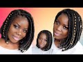 BOX BRAIDS BOB with RUBBER BAND ends