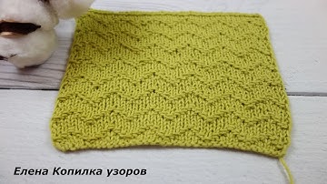 Простой рельефный узор спицами вяжем по кругу/A simple relief pattern with knitting needles