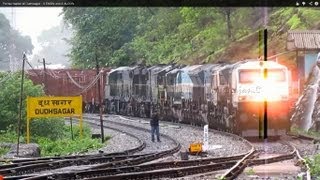 Penta-Header at Dudhsagar : 3 EMD's and 2 ALCO's