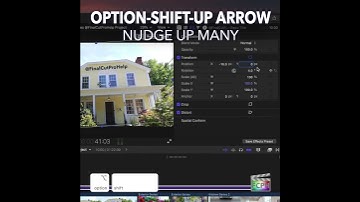 Final Cut Pro Shortcut | Option-Shift-Up Arrow | Nudge Up Many