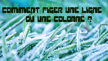 FIGER UNE LIGNE EXCEL - FACILE - 1