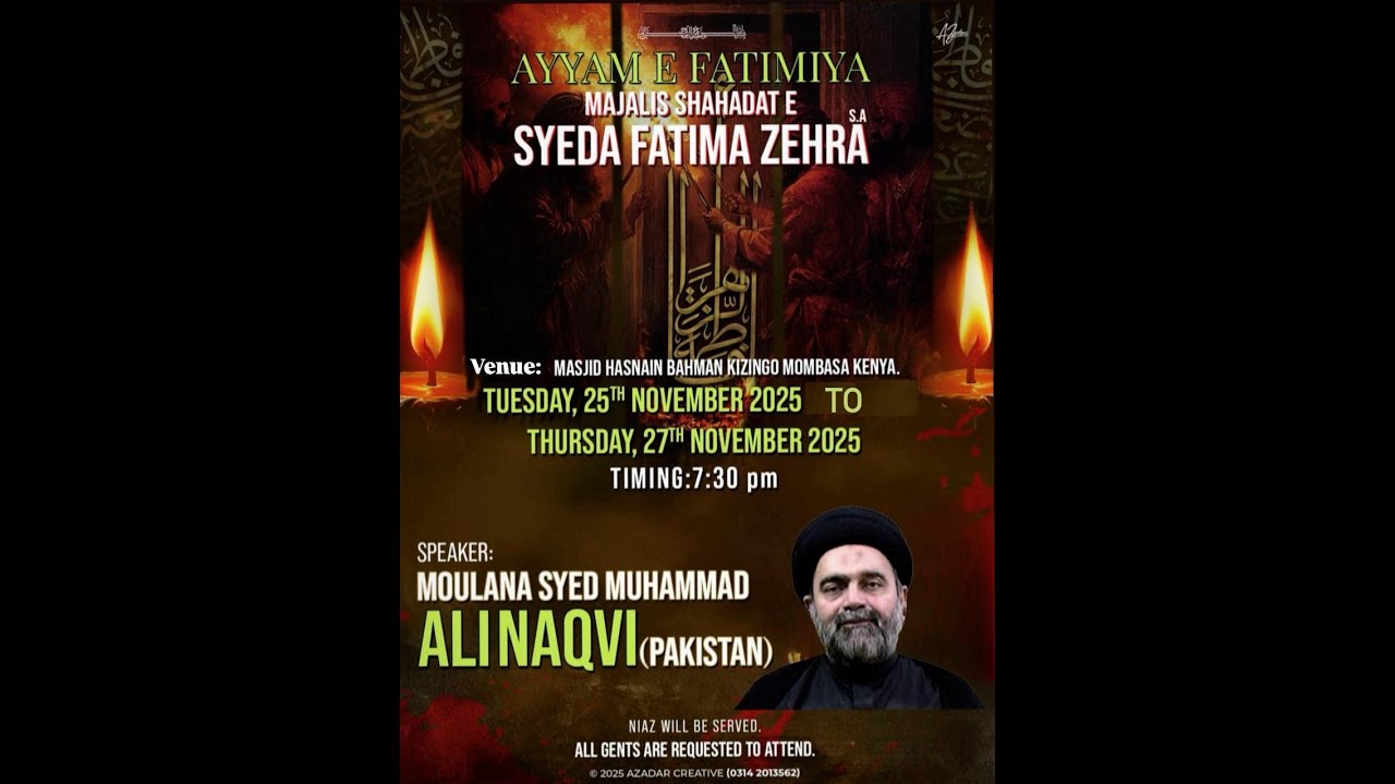 Ayyam Al-Fatimiyyah (SA) Majalis | Second Majlis Al-Aza by Mawlana Syed Muhammad Ali Naqvi Sahib