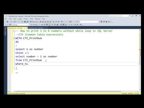 How to print 1 to N numbers using CTE (Common table expression) in SQL Server | Interview Question
