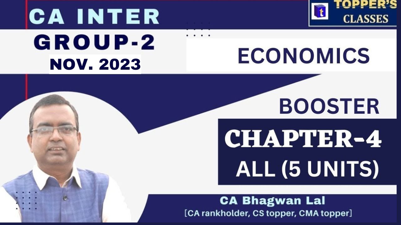 Economics exam booster -chapter 4/ By CA Bhagwan Lal Sir