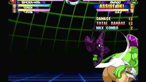 MvC2: Spiderman Meterless 100% sequences (Crossup / 2x Throw)