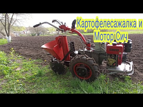 Посадка картошки мотоблоком