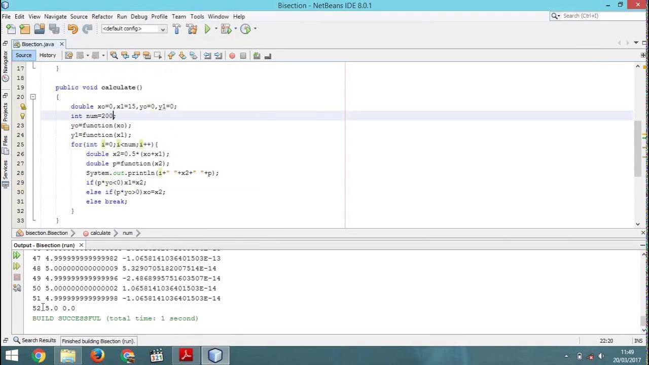 Bisection Method Example for Finding Root in Java - YouTube