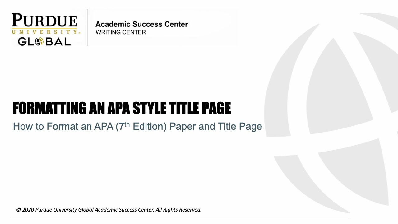 how to do a cover page apa style