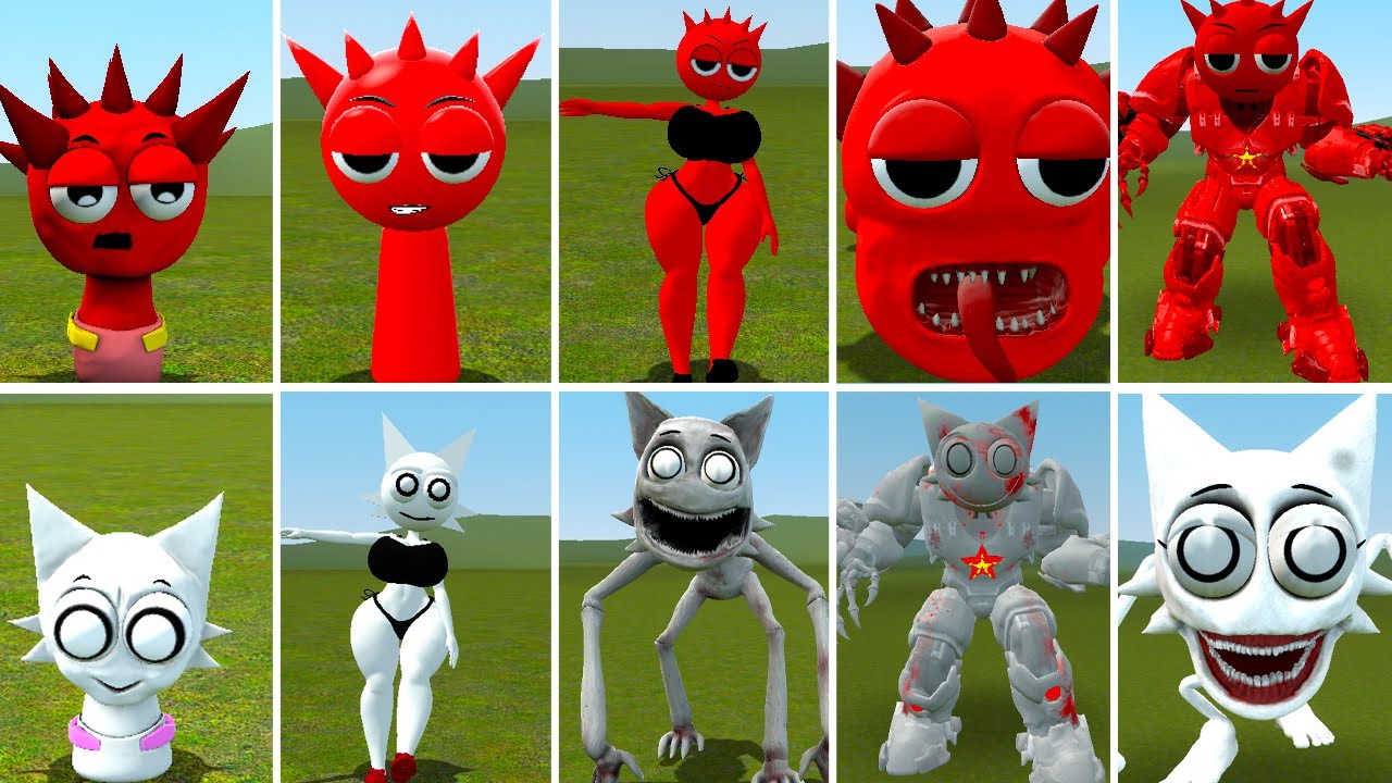 I DISCOVERED NEW EVOLUTIONARY FORMS OF THE SPRUNKI RADDY VS ALL SPRUNKI WENDA IN GARRY'S MOD !