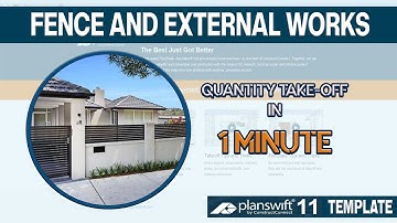 PLANSWIFT 11 EXTERNAL WORKS AND FENCING TEMPLATE AND TUTORIAL FOR BUILDING WORKS MEASUREMENT