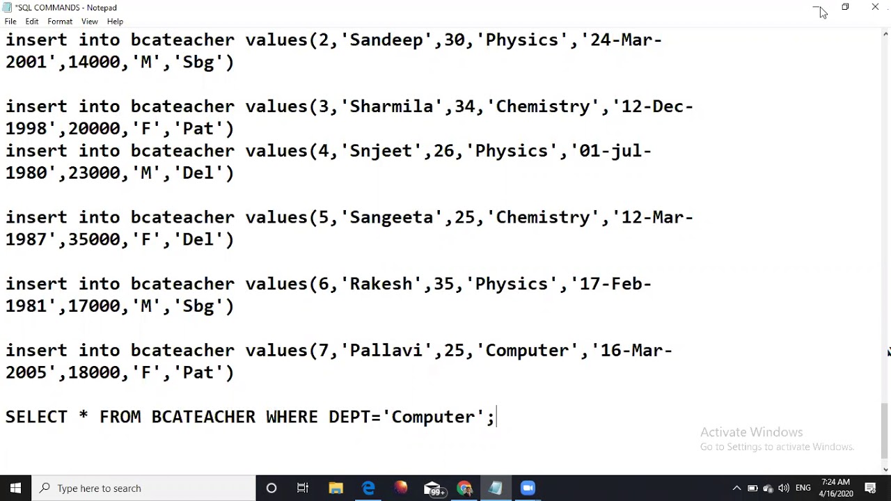 SQL Command LAB Work Cont...... Part 2 - YouTube
