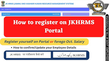 How to register on Jkhrms portal || correction of employee details || Jkhrms registration