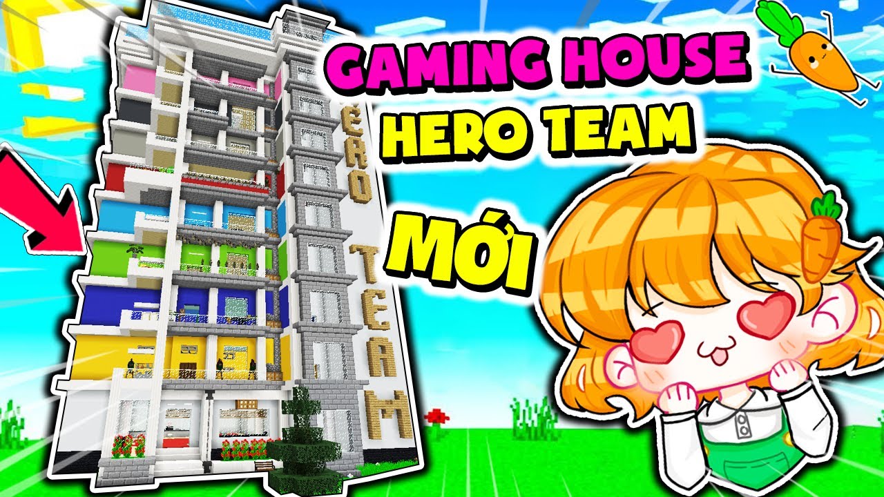 Hero Team có GAMING HOUSE MỚI | Kamui Trang Trí Phòng Mới Màu Xanh trong Minecraft