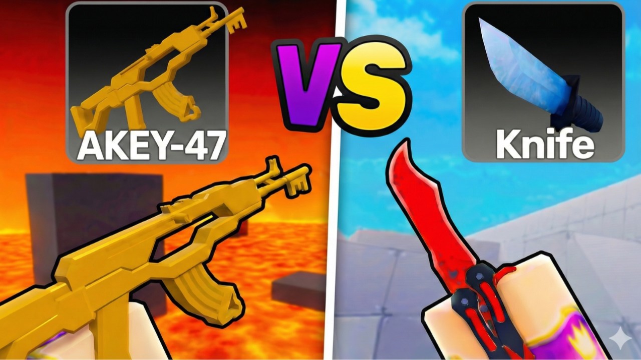 Which is better the Assault Rifle or the knife? (Rivals) - YouTube