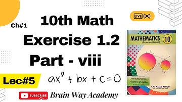 Math 10th Class Exercise 1.2, Q#1 Part-viii Lec#5 By Kelash #10th math #quadratic_formula #solutions