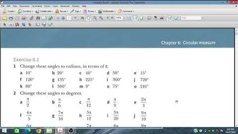Ex8.1, Circular Measure - degree to radian conversion, Additional Mathematics 4037, IGCSE & O level