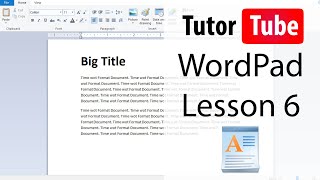 WordPad - Tutorial 6 - Save As Options