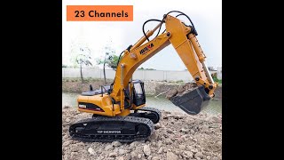 HUINA 1580 Metal rc EXCAVATOR  Upgraded Version Showing Time