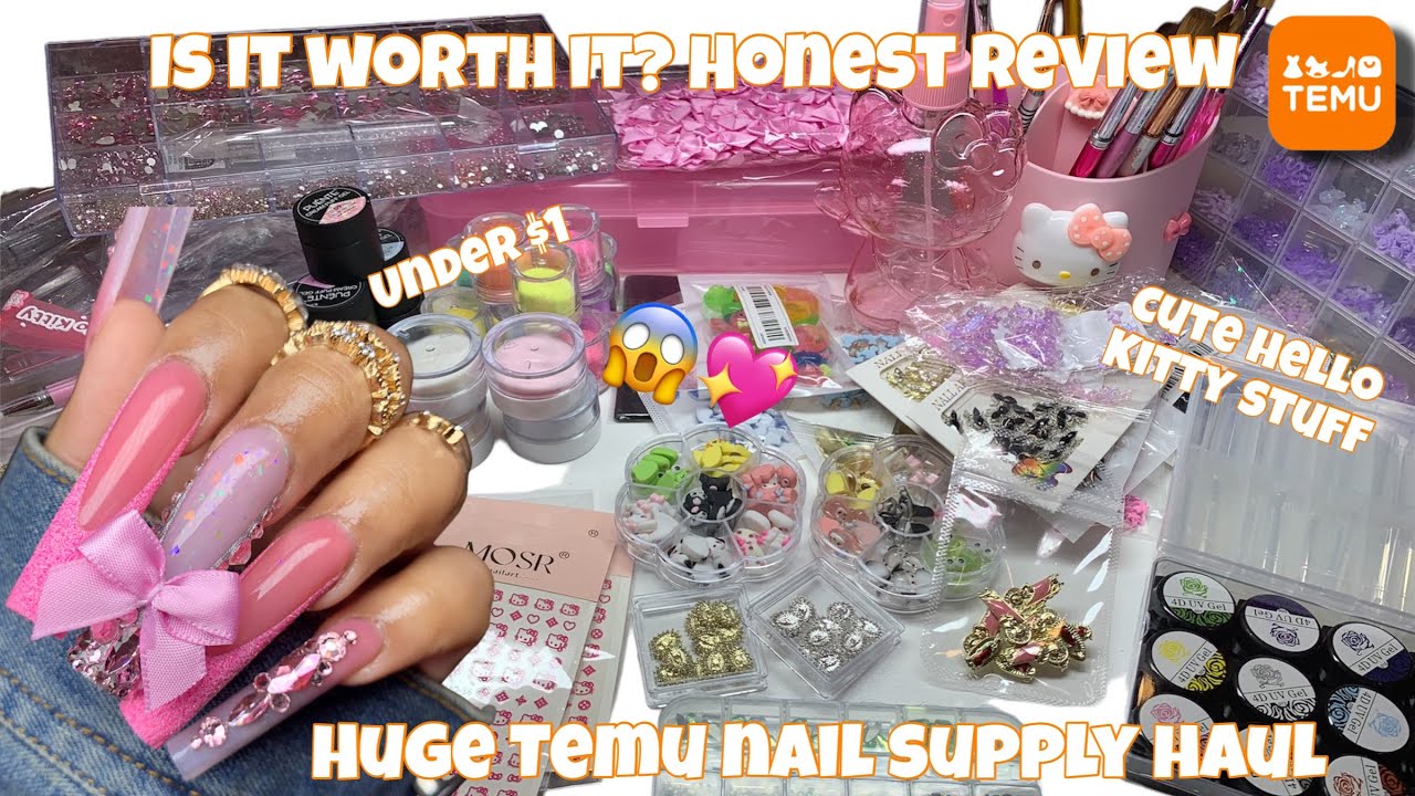 HUGE TEMU NAIL SUPPLY HAUL/ WHAT I ORDERED VS WHAT I GOT/ HONEST REVIEW/ CUTE PINK STUFF💖