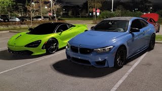 2021 McLaren 720S Spider Downpipes 93 vs A Built Single Turbo BMW M4 E85 & Meth